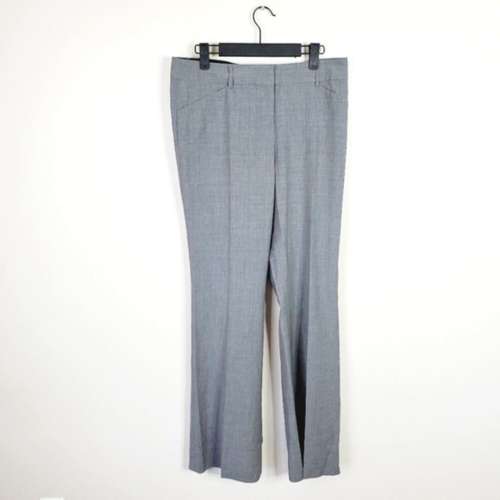 Josef Quiet Luxury Wool Twill Grey Wide Leg Trousers 8
